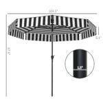 8.6FT Patio Umbrella, UPF 30+ Outdoor Market Umbrella, 2-Tier Vented Patio Table Umbrella with Crank 8 Ribs, Tiltable Porch Umbrella for Garden Deck Poolside - Image 3