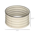 Set of 2 Raised Garden Bed, Metal Planter Box with Safety Edging, Easy-to-assemble Stock Tank, Cream - Image 3