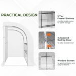 10' x 5' x 7' Outdoor Walk-In Greenhouse, Plant Nursery with Zippered Doors, PE Cover and 3 Wire Shelves, White - Image 6