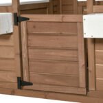 Kids Wooden Playhouse, Outdoor Garden Games Cottage with Flowers Pot Holder, Working Door, Windows, Brown - Image 7