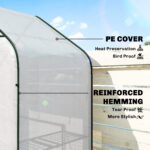 Greenhouse for Outdoors, Portable Greenhouse with 6 Shelves, UV-Resistant PE Cover, Roll-Up Door, White - Image 5