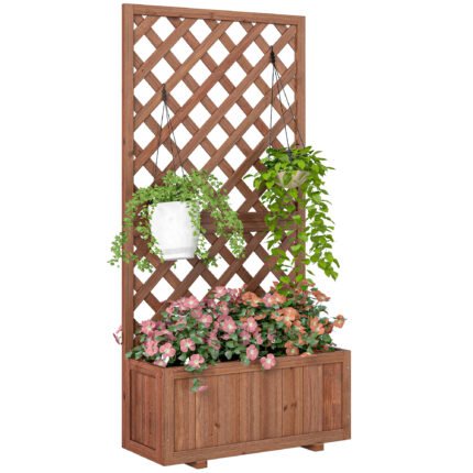 Wooden Raised Garden Bed with Raised Planter Box