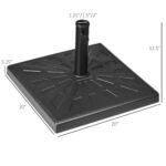 42lbs Resin Patio Umbrella Base, 20" Square Outdoor Umbrella Stand Holder for Parasol Poles 1.26", 1.5", and 1.9" Dia - Image 3