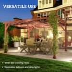 11' x 12.5' Outdoor Wood Pergola with Grape Trellis for Patio, Deck, Backyard, Lawn - Image 6