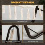 Hammock Chair with U Shape Stand, Hammock Swing Chair with A Side Pocket, Brown & Cream White - Image 6