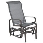 Outdoor Patio Glider Rocker, Metal High-Back Chair for Outdoor Use - Gray