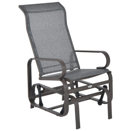 Outdoor Patio Glider Rocker with Metal High-Back Chair
