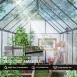 Polycarbonate Greenhouse with Swing Door and Two Adjustable Roof Vents, Aluminum Walk-in Greenhouse, 11x6 ft, Black - Image 5
