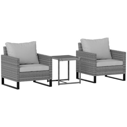 3PCS Patio Set with Wicker Bistro Set