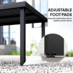 75" x 35" Outdoor Dining Table for 8 People, Rectangular Aluminum Frame Garden Table with All-Weather Faux Wood Top for Lawn, Patio, Black - Image 7