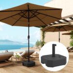 Square Patio Umbrella Base Holder, Heavy Duty Outdoor Umbrella Stand Base, Filled Up to 55lbs with Sand or 44lbs with Water for Garden, Poolside - Image 2