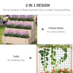 3-Tiers Raised Garden Bed with Trellis, 53" H Vertical Planter Box with Wheels & Back Storage Area, for Flowers, Vegetables, Herbs, Natural - Image 4