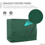 600D Oxford 3-Seater Patio Swing Cover Outdoor Swing Chair Cover Rain Protection Waterproof Anti-UV, Dark Green - Image 5