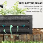 95" x 36" x 12" Galvanized Raised Garden Bed, Easy DIY and Cleaning for Growing Flowers, Herbs, Succulents, Black - Image 4