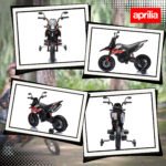 12V Aprilia Licenced Kids Motorcycle with Training Wheels, Spring Suspension, LED Light, USB, Music - Image 8
