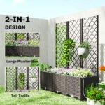 3PCS Plastic Planter Box with Trellis, Self-Watering Raised Garden Bed with Trellis and Automatic Watering Timer Kit - Image 6