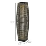 Solar Floor Lamp, Outdoor Garden Lantern Pathway Light & Decorative Driveway Lighting with Auto On/Off LED Lights for Porch, Yard, Lawn, Courtyard, Deck, Gray - Image 3
