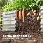 Galvanized Raised Garden Bed, Steel Outdoor Planters with Reinforced Rods, 71" x 36" x 23", Silver - Image 4