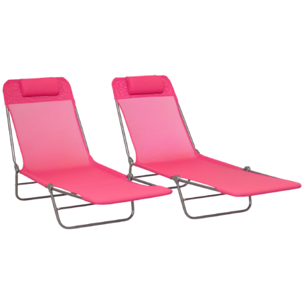 2 Piece Folding Chaise Lounge Chairs with Pool Sun Tanning Chairs