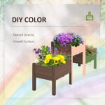 73" x 18" x 32" 3 Tier Raised Garden Bed w/ Three Elevated Planter Box for Vegetables, Herb and Flowers, Coffee - Image 5