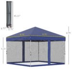 10' x 10' Pop Up Canopy Tent, Tents for Parties with Wheeled Carry Bag, Screen House Room, Height Adjustable Portable Gazebo, for Outdoor, Garden, Patio, Blue - Image 3