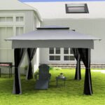 11x11 Canopy Gazebo, Portable Outdoor Patio Shelter with Zipper Mesh Privacy Netting, Carry Bag Included, for Family Use - Image 4
