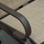 Gliding Lounger Chair, Single Rocker with Lightweight Metal & Mesh Construction, Tan - Image 8