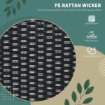 4 PE Rattan Outdoor Dining Chairs with Cushions, Patio Wicker Dining Chairs with Backrest, Black - Image 6