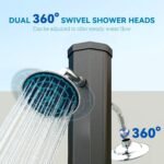 9.2 Gallon Slolar Heated Outdoor Shower with 2 Free-Rotating Shower Heads and Foot Showers for Poolside Beach Spa, 7.1ft - Image 5