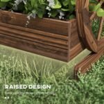 Wooden Wagon Planter Box, 3-Tier Raised Garden Bed, for Vegetables Flowers Herbs, 25" x 24" x 23" - Image 6