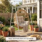 Hammock Chair Stand Only Heavy Duty Solid Steel A-Frame for Hanging Hammock, Egg Chair, Max Load 330 LBS, White - Image 2