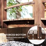 Fir Wood Garden Bridge Arc Walkway with Side Railings for Backyards, Gardens, and Streams, Stained Wood, 60" x 26.5" x 19" - Image 6