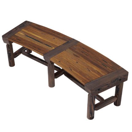 Wooden Garden Bench with Semicircular Round Outdoor Tree Bench