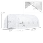 20' x 10' x 7' Walk-In Tunnel Greenhouse with Zippered Door & 8 Mesh Windows, Large Garden Green House Kit, Galvanized Steel Frame, White - Image 3