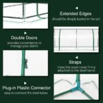 7' L x 3' W x 2.5' H Portable Tunnel Greenhouse for Outdoor Garden Hot House with 4 Zippered Doors, PVC Cover - Image 4