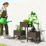 Plastic Raised Garden Bed with Legs, Self Watering Elevated Planter Boxes with Drainage Holes and Plugs, Easy Assembly - Image 3
