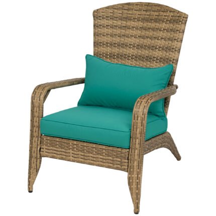 Patio Adirondack Chair with Rattan Wicker