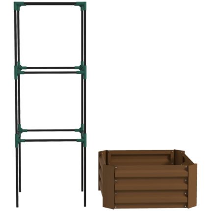 Galvanized Planter Box with 24" x 24" x 55" Raised Garden Bed