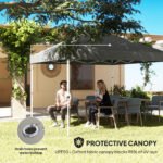 10' x 10' Pop Up Canopy Tent w/ Sidewall, UPF50+ Height Adjustable Instant Sun Shelter w/ Storage Pockets, Sea Blue - Image 7