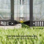 Polycarbonate Greenhouse with Swing Door and Two Adjustable Roof Vents, Aluminum Walk-in Greenhouse, 11x6 ft, Black - Image 4