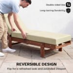 Chaise Lounge Cushion, 4" Thick Outdoor Lounge Chair Cushions with Ties for Patio, 26" x 80 ", Cream White - Image 7