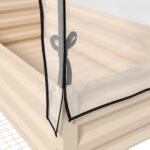 Raised Garden Bed with Legs and Cover, Metal Elevated Planter Box with Bottom Shelf and Liner for Vegetables, Cream - Image 8