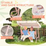 Kids Patio Swing Chair with Adjustable Canopy, Safety Belt for Patio, Garden, Poolside, Balcony, Pink - Image 4