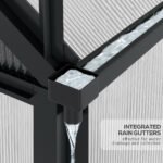Polycarbonate Greenhouse, Heavy Duty Outdoor Aluminum Walk-in Green House Kit Vent Door, 6.2'x4.3'x6.6' Gray - Image 8