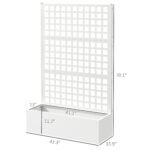Galvanized Raised Garden Bed Planter Box with Trellis for Climbing Plants, Vegetable, Vines, 43" x 16" x 70", White - Image 3