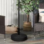 Umbrella Stand for 1.5" or 2" Umbrella Poles, Round Fillable Umbrella Base for Outdoor, Lawn, Deck - Image 2