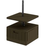 Patio Umbrella Base with Table Tray, Heavy Duty Weighted Umbrella Stand，Wheels Handles, 176lbs，Stand Filling - Image 9
