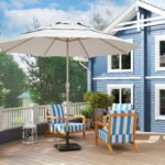 Square Patio Umbrella Base, 41 lbs Metal Umbrella Stand Base with Adjustable Foot Pads, Heavy Duty Patio Umbrella Holder for 1.3"/1.5"/1.9" Umbrella Poles for Outdoor, Lawn, Poolside - Image 7