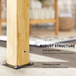 10' x 14' Wooden Gazebo, Hardtop Lean-to Gazebo Pergola with Galvanized Steel Sloped Roof, Bar Shelf, Natural Wood - Image 6