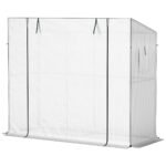 Walk-in Portable Greenhouse Small Greenhouse for Outdoors with UV-resistant PE Cover, 6.6' x 2.5' x 5.6' White